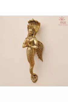 Brass Nag Kanya Door Handle Pair