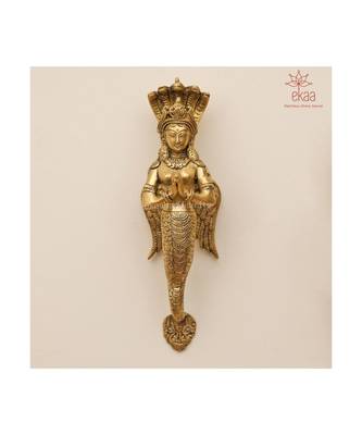 Brass Nag Kanya Door Handle Pair 5