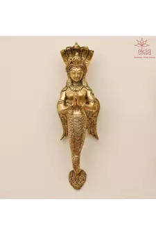 Brass Nag Kanya Door Handle Pair
