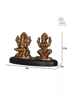 ekaa handicrafts brass ganesh lakshmi idol – gold