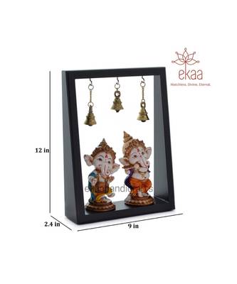 Wooden Frame Musical Ganesh- Baby Ganesha playing instruments 1