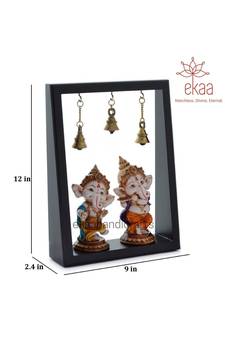 Wooden Frame Musical Ganesh- Baby Ganesha playing instruments