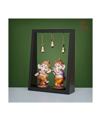 Wooden Frame Musical Ganesh- Baby Ganesha playing instruments 2