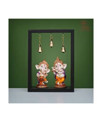 Wooden Frame Musical Ganesh- Baby Ganesha playing instruments 4