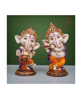 Wooden Frame Musical Ganesh- Baby Ganesha playing instruments 5
