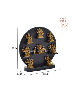 Brass Ashta Laxmi Set with Wooden Frame 1