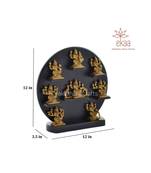 Brass Ashta Laxmi Set with Wooden Frame