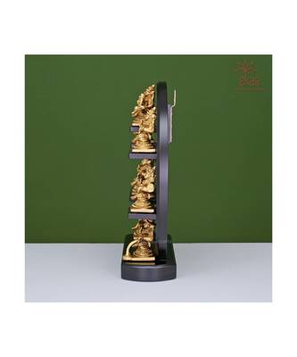 Brass Ashta Laxmi Set with Wooden Frame 4