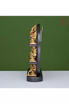 Brass Ashta Laxmi Set with Wooden Frame