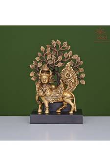 Brass Kamdhenu with Kalpvruksh
