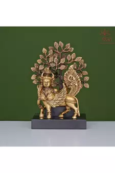 Brass Kamdhenu with Kalpvruksh
