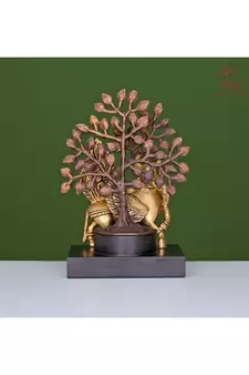 Brass Kamdhenu with Kalpvruksh