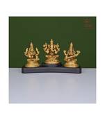 Ganesh Lakshmi Saraswati on Wooden Base