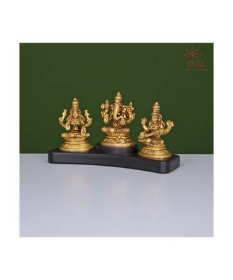 Ganesh Lakshmi Saraswati on Wooden Base 2