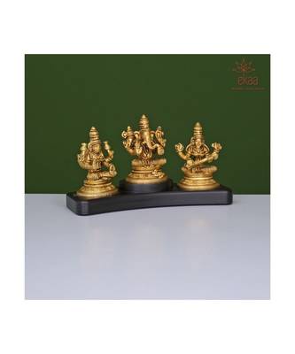 Ganesh Lakshmi Saraswati on Wooden Base 3