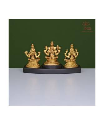 Ganesh Lakshmi Saraswati on Wooden Base 4