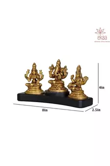 Ganesh Lakshmi Saraswati on Wooden Base