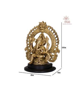 Lord Ganesha on Wooden Base 5