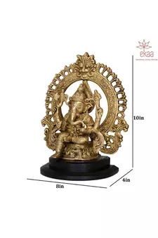 Lord Ganesha on Wooden Base