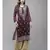 Ada Women Hand Embroidered Wine Georgette Lucknow Chikan Kurta/Slip with Gota Patti Work - A411357