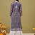 Women Hand Embroidered Grey Georgette Lucknow Chikan Kurta With Slip