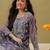 Women Hand Embroidered Grey Georgette Lucknow Chikan Kurta With Slip