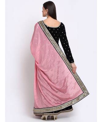 Beautiful Black Sequin Embroidered Velvet Anarkali with Silk Dupatta 2