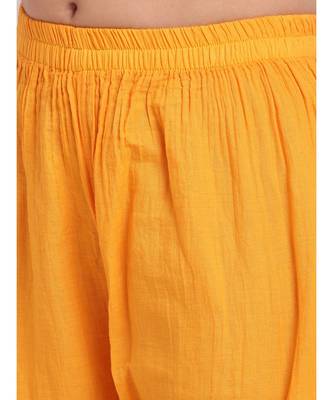 Ochre Yellow Short Kurti With Shaded Sharara and Embroidered Organza Dupatta 5