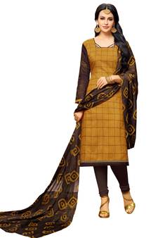 Mustard embroidered chanderi salwar