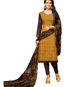 Mustard embroidered chanderi salwar