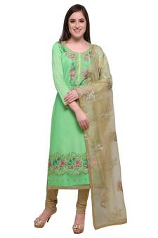 Light-green embroidered chanderi salwar