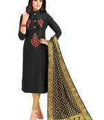 Black embroidered cotton salwar