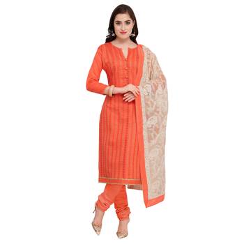 Peach embroidered cotton salwar 1