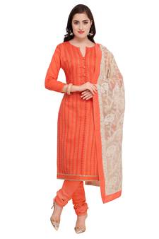 Peach embroidered cotton salwar