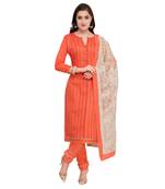 Peach embroidered cotton salwar