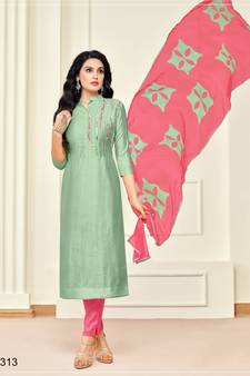 Green printed cotton salwar