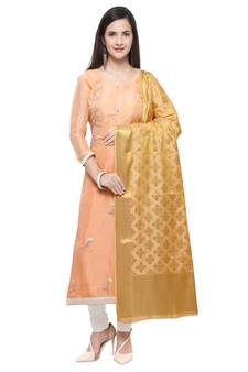 Peach embroidered cotton salwar