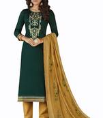 Green embroidered silk blend salwar
