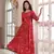 Red Printed Rayon Flared Kurti
