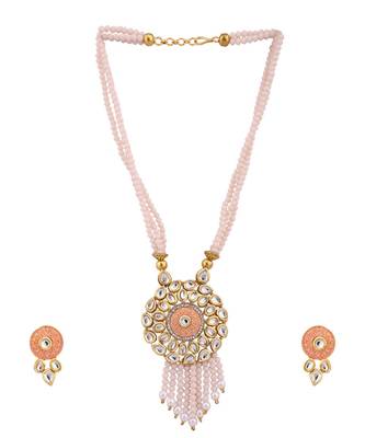 Multicolor Meenakari Long Crystal Necklace & Earring 2