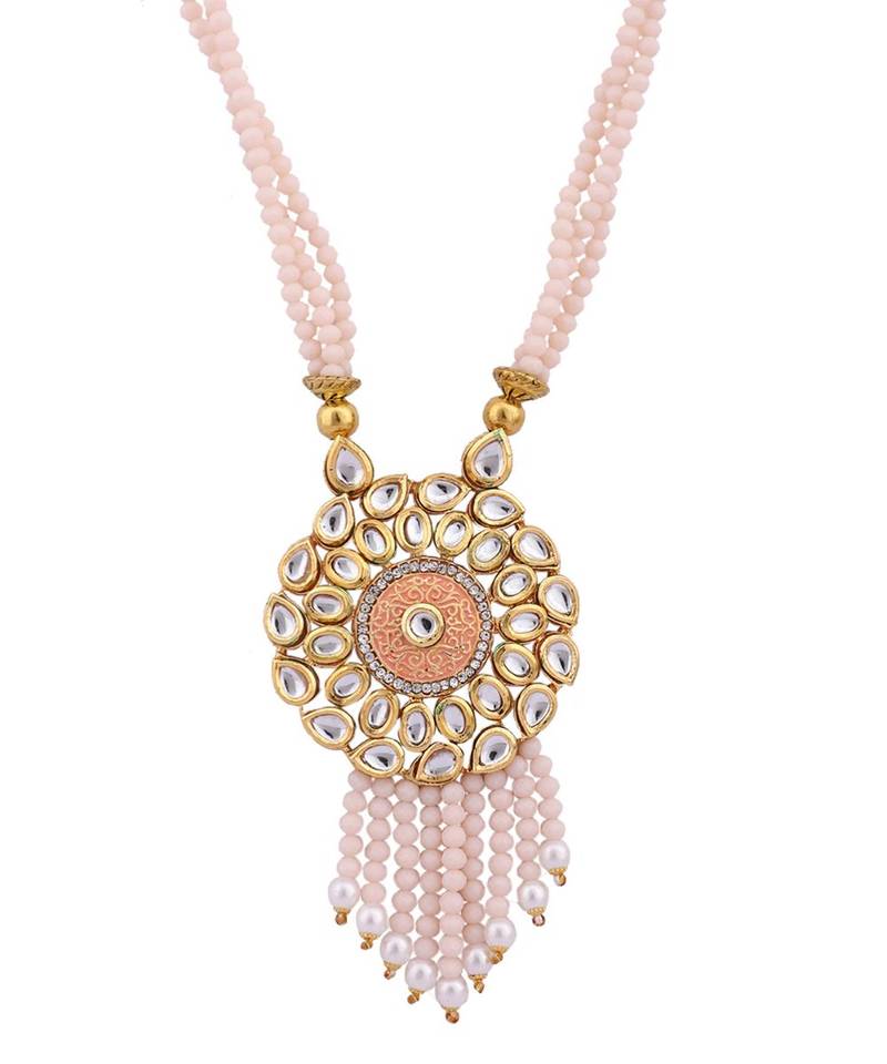 Multicolor Meenakari Long Crystal Necklace & Earring