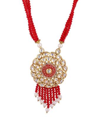 Multicolor Meenakari Long Crystal Necklace & Earring 4