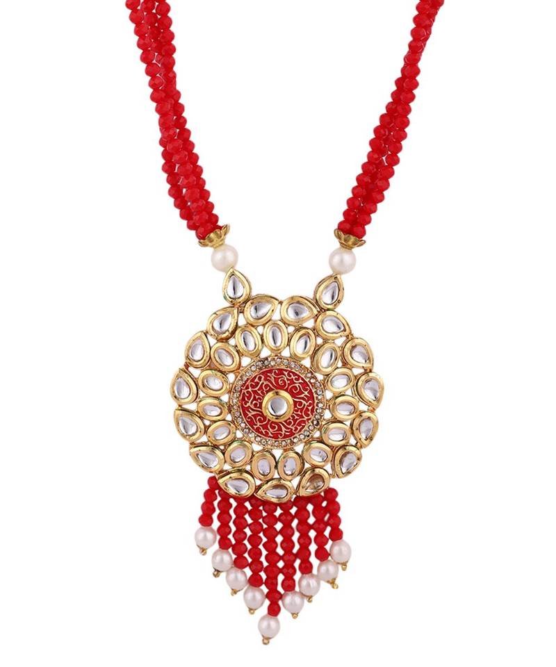 Multicolor Meenakari Long Crystal Necklace & Earring