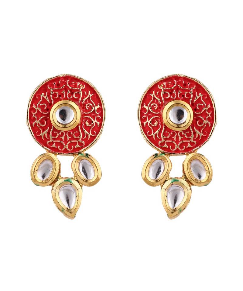 Multicolor Meenakari Long Crystal Necklace & Earring