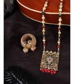 Multicolor Meenakari Long Crystal Necklace & Earring