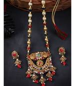 Multicolor Meenakari Long Crystal Necklace & Earring