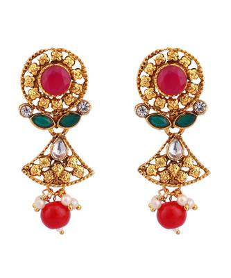 Multicolor Meenakari Long Crystal Necklace & Earring 5