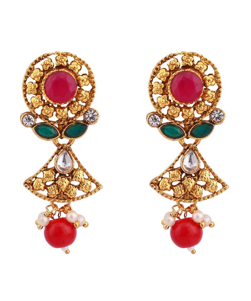 Multicolor Meenakari Long Crystal Necklace & Earring