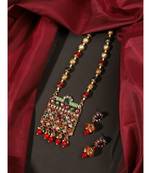 Multicolor Meenakari Long Crystal Necklace & Earring