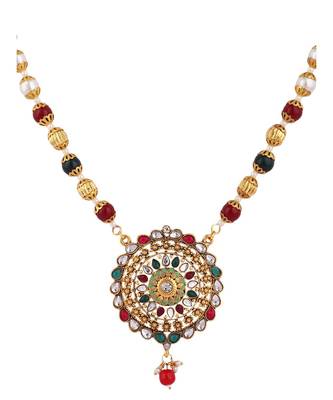 Multicolor Meenakari Long Crystal Necklace & Earring 4